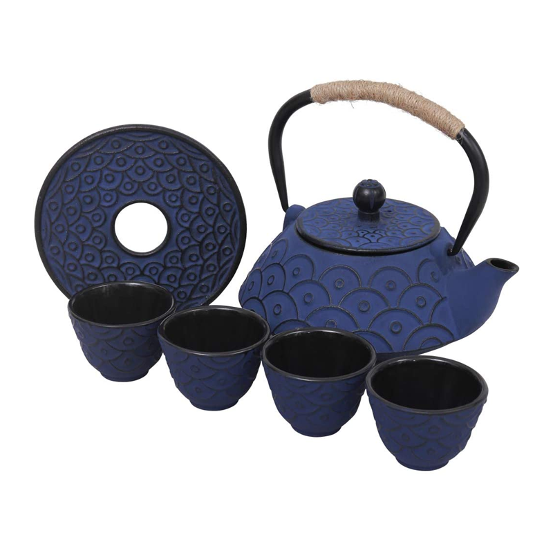 Fish Scale Cast Iron Tea Set